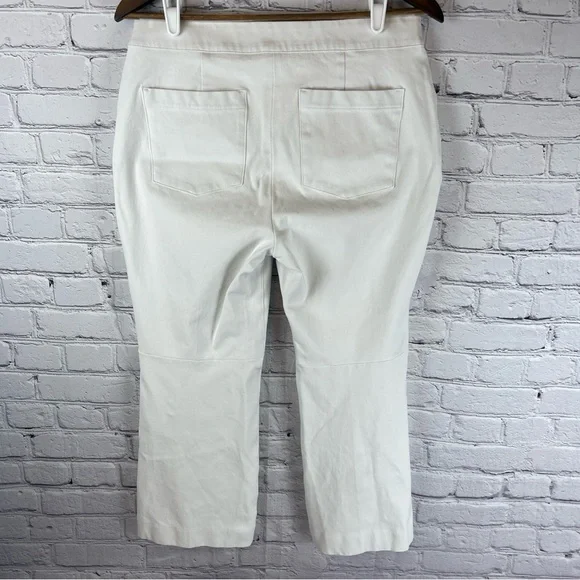 SPANX Flared‎ Pull-On Cropped Jeans Tummy Control Stretch Women’s Large White - Picture 4 of 12